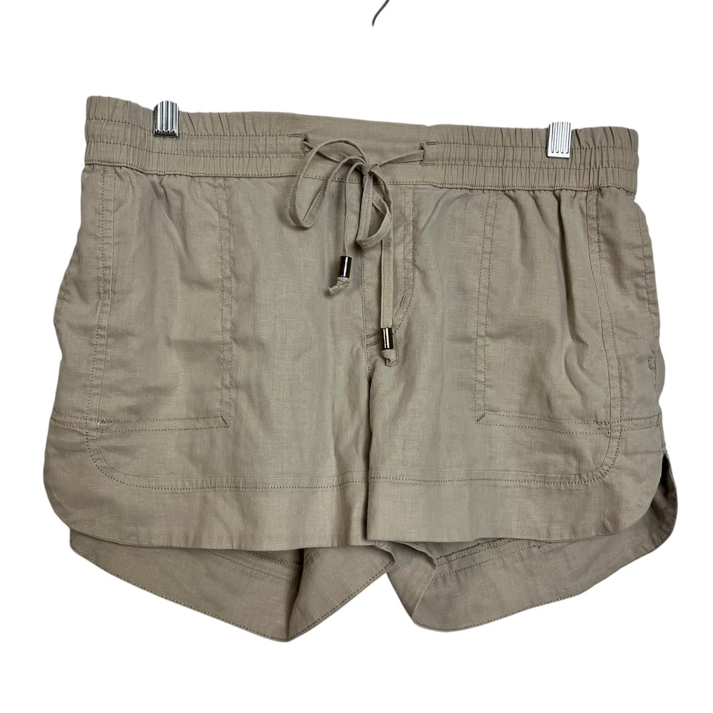Aventura Women's XS Tan Linen‎ Blend Drawstring Waist Casual Shorts - Picture 2 of 7
